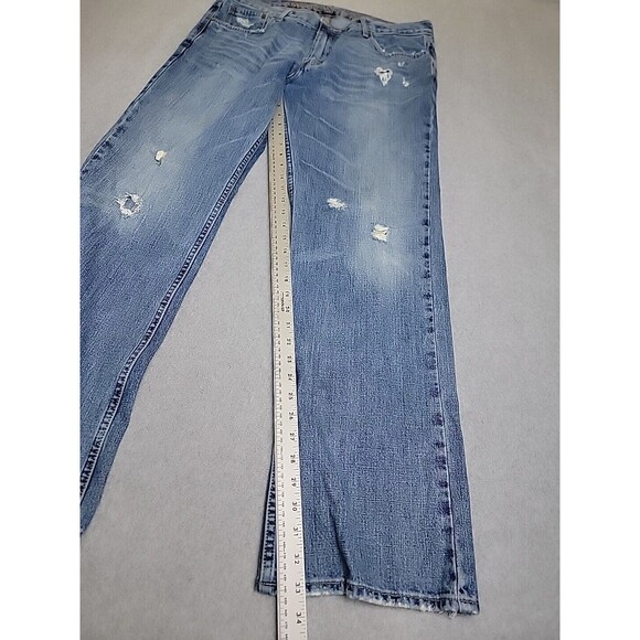 American Eagle Outfitters Jeans Mens 36 38x32 Straight Low Rise Distressed Blue - Picture 2 of 16